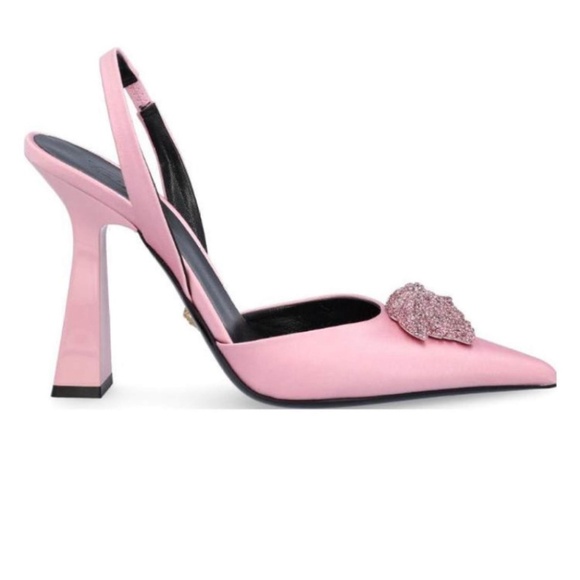 Versace Medusa Light Pink Slingback Heels Size 6.5 - Picture 2 of 3